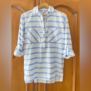 Tribal XS Cotton Pullover Tunic Top Tab Sleeve Lightweight